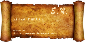 Sinka Martin névjegykártya