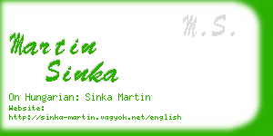 martin sinka business card